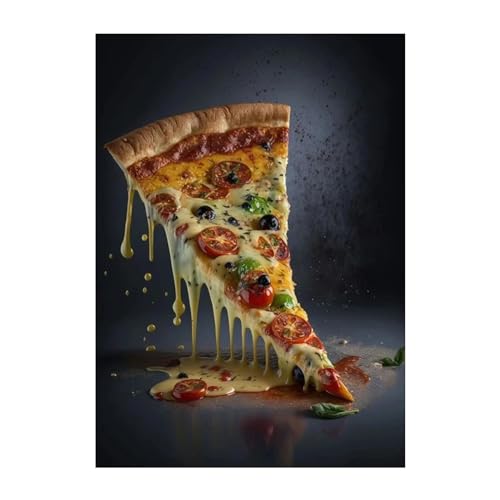 Impression sur toile pizza hamburger triptyque 30x50cm décoration cuisine - 2