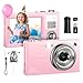 Digitalkamera 4K 64MP Fotokamera 16X Digitalzoom Kamera, Vlogging Fotoapparat Kompaktkamera mit 2,8" LED Bildschirm, 64G Micro Speicherkarte, 1 Akku für Kinder Teenager Studenten Anfänger-Rosa
