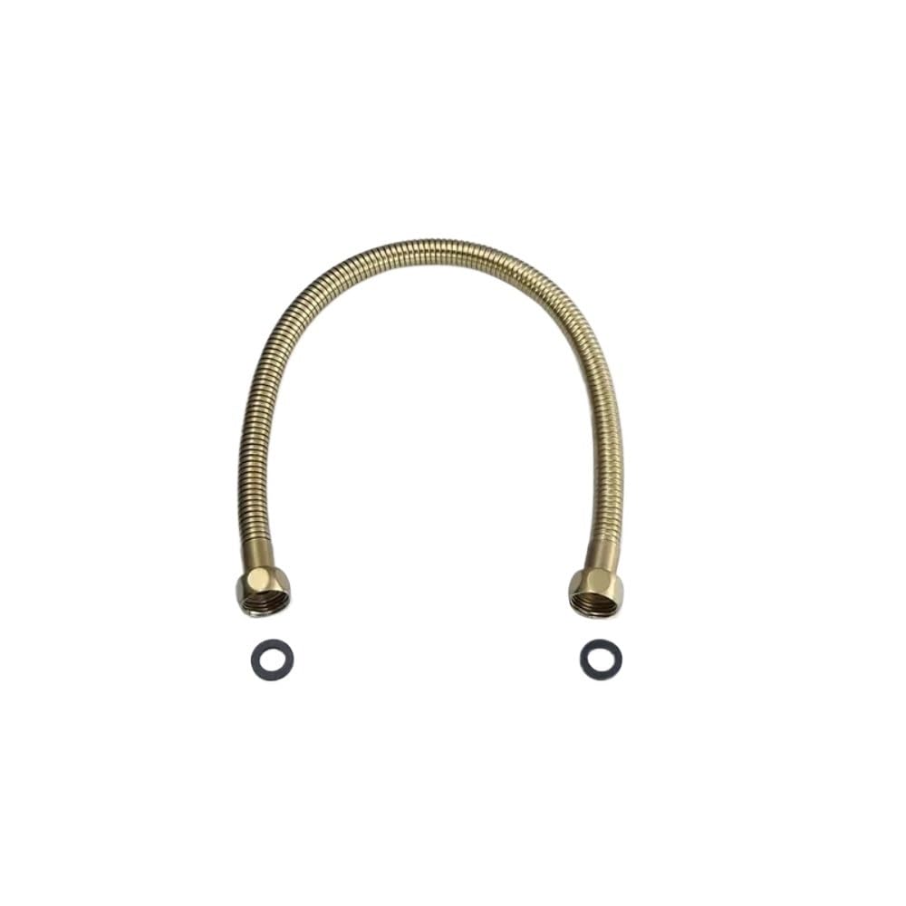 Golden 304 Stainless Steel Pipe, Toilet Water Inlet Pipe 50cm G1/2"X1/2" Rose Gold Toilet Water Inlet Pipe(Brushed Gold)