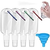 5PCS Spray Travel Bottles with Keychain, Empty Hand Sanitizer Bottles 1.17oz/50ml Portable Mini...