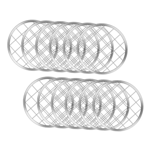 COSMEVIVI Stainless Steel Floral Grid Vase Grid 12pcs Reusable Metal Pen Holder Cover for Mason Jar