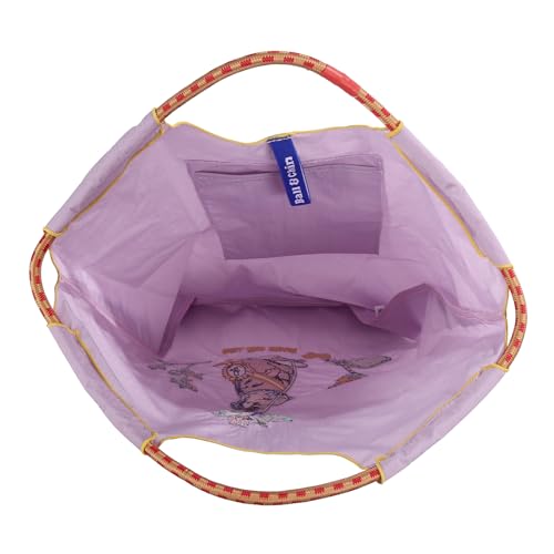 Image of Ball&Chain Women Stylish Embroidered Tote Bag -Ideal Birthday Gift, Perfect Companion for Shopping, Travel, and Beach. (Purple, Large)