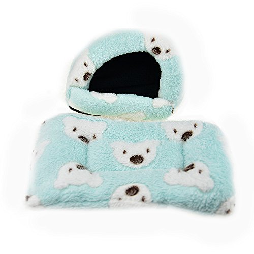 Fladorepet Rat Hamster House Bed Winter Warm Fleece Small Pet Squirrel Hedgehog Chinchilla Rabbit Guinea Pig Bed House Cage Nest Hamster Accessories (M, Random) #TOP6