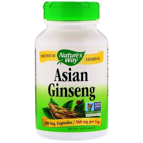 Nature's Way Asian Ginseng 560 MG 100 Vegetarian Capsules