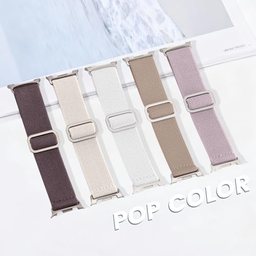 Image of Acextro 5 Pack Stretchy Bands Compatible with Samsung Galaxy Watch 7 6 5 4 FE Band 40mm 44mm 45mm /Watch 6 4 Classic 4 42mm 46mm 43mm 47mm /Active 2, 20mm Water-Resistant Elastic Nylon Sport Strap