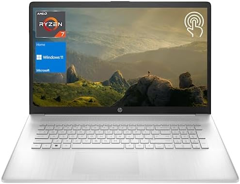 HP 2023 Newest 17 Laptop, 17.3" FHD Display (1920 x 1080), AMD Ryzen 7 7730U Processor (Beats i7-1260P), 64GB RAM, 1TB PCIe SSD, Backlit Keyboard, Wi-Fi 6, Webcam, HDMI, Windows 11 Home, Silver
