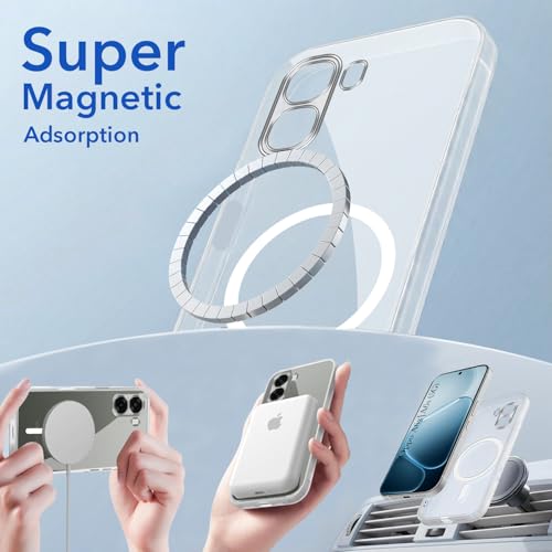 Image of Jkobi Lifetime Anti-Yellow MagSafe Compatible Clear Back Cover Case for Oppo A6X | Oppo A6S (Sleek Hard Crystal | Shockproof and Camera Protection)