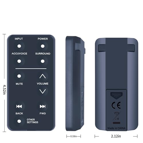 PZL New Replacement Remote Control for ZVOX Accuvoice SoundBar TV Speaker AV157 AV203 AV120 AV200 AV257 AV355 AV357 SB380 SB400 SB500 SB700 - Thumbnail 7