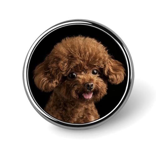 バッジ 円形 徽章 かわいい プードル 犬 缶バッジ 胸章 ピンバッチ ボタンブローチ 25mm おしゃれ ネクタイピン コレクション バッグ飾 帽子 胸飾り かばん掛け 工芸品 取付簡単 男女兼用 プレゼント