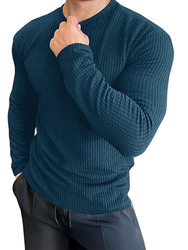 Image of Noble Monk Men's Round Neck T Shirt |Full Sleeves |Solid Pattern | Casual T-Shirt for Men
