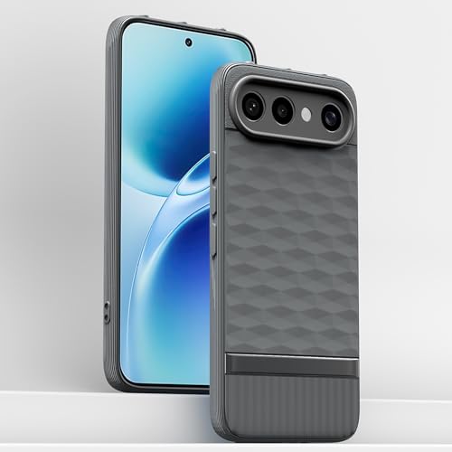 Image of Pikkme Back Cover for Vivo X300 FE 5G Camera Protection 3D Hexa Cube Design Silicone Protective Bumper Case (Grey)
