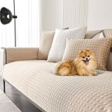 OTOB Cooling Dog Couch Cover Ice Silk Fiber, Washable & Non Slip Pet Mat Sofa Slipcovers, Soft Dog Bed Couch Covers Cooling Mat, Durable Pet Friendly Furniture Protector All Seasons (Khaki, 28'*70')