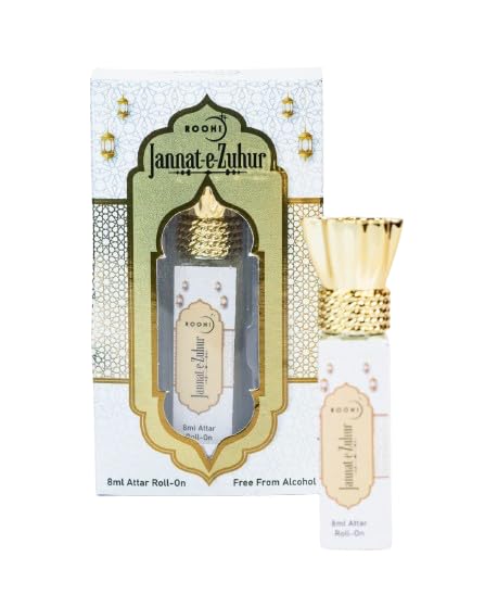 Roohi Fragrances Jannat E Zuhur Attar Roll-On 8ML – Non Alcoholic Luxury Ittar with Saffron, Rose, Jasmine & Amber – Long Lasting Spicy Floral Oriental Fragrance for Men & Women (Pack of 1)-image-24