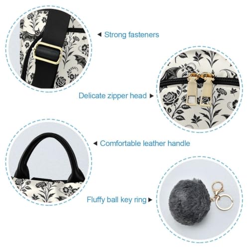 Image of ALAZA Retro Bat Flowers Pattern Backpack Purse for Women Anti Theft Fashion Back Pack Shoulder Bag