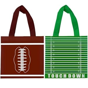 HABDJILTY 20 Pcs Football Party Decorations Football Favor Bags Goodie Gift Non-woven Bags Reusable for Football Games Birthday Party Supplies
