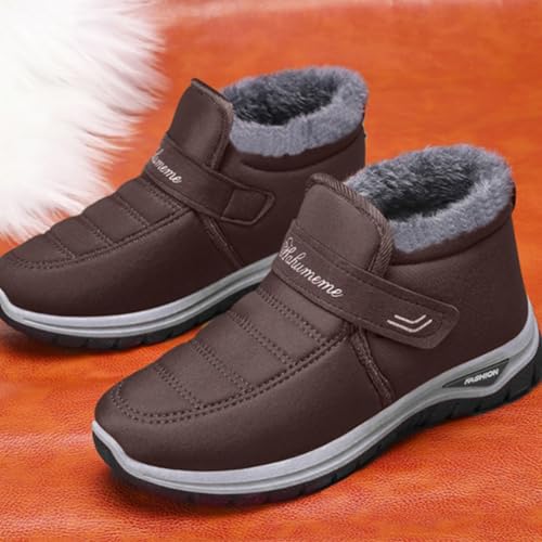 Winter Boots for Women Faux Fur Snow Boots Warm Lined Short Anti-Slip Outdoor Indoor Flat Furry Fluffy Shoes3