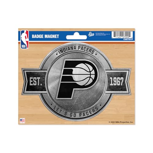 Rico Industries NBA Basketball Indiana Pacers Pewter Design Badge Magnet - for Car, Fridge