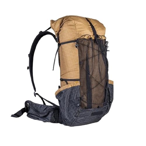 Generisch Ultraleichter, wasserdichter Rucksack (46+10 l, 880 g) – strapazierfähig, ideal for Outdoor-Sport, Camping und Reisen(Brown)