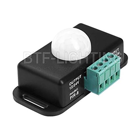 BTF-LIGHTING 12V 24V PIR Sensor LED Motion Sensor Switch Motion Timer Function Sign Control PIR Controller 3014 5630 LED Strip Lighting Cover