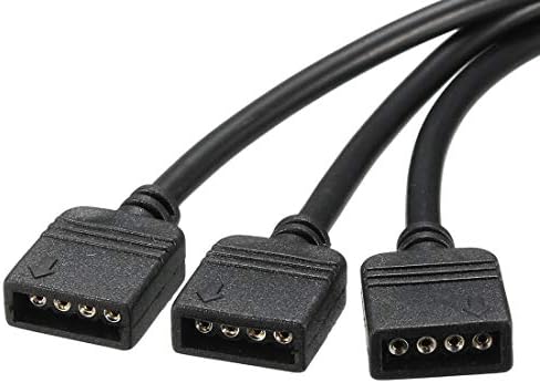 sourcing map RGB Splitter Cable 1 Female to 3 Female 4 Pins Extension Connector Cord Wire for 5050 3528 LED Light Strips 30cm Length