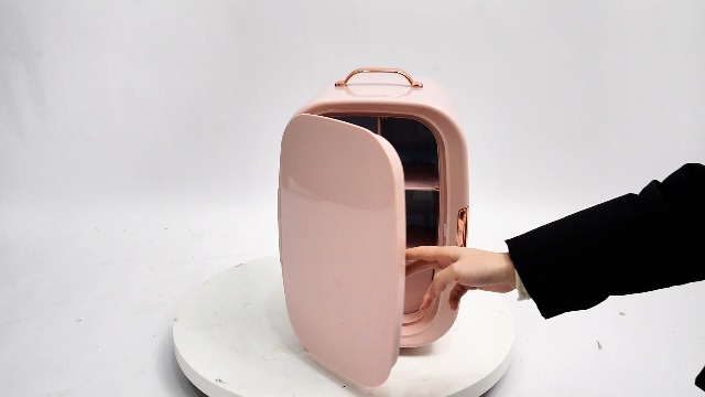 Image of 12 Liter Beauty Fridge for Cosmetic Storage, Pink Compact Skincare Fridge for Makeup Lipstick, Portable Refrigerator for Bedroom Bathroom
