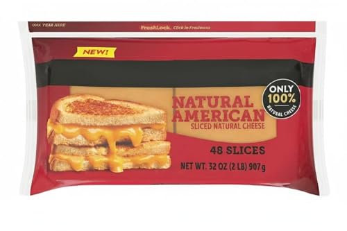 Natural American Cheese Slices , contains 9 ingredients or more,