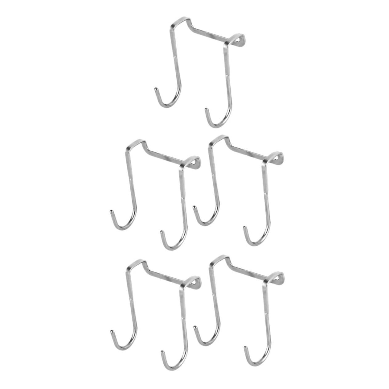 NUOBESTY 2 Set Gancio A Doppia S Appendiabiti Sopra La Porta Appendiabiti A Forma Di S Gancio Per Asciugamani Gancio Da Cucina Acciaio Inossidabile Silver 5 Pezzi * 2