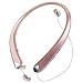 Bluetooth Headphones Retractable Wireless Earbuds Neckband Headset Sports Noise Cancelling Stereo Earphones with Mic by Viceting (15 Hrs Playtime, Call Vibrate Aler, Rose Gold)
