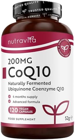 Nutravita CoQ10 200mg - 120 Vegan Capsules of High Strength Co En...