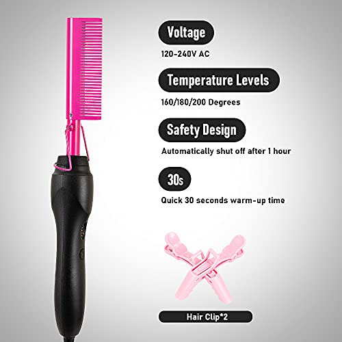 Electric Hot Comb For Wigs,Hot Comb Electric, Straightening Comb,Pink Hot Comb, Plug In Hot Comb,Hot Comb Hair Straightener For Black Hair,Hot Hair Comb For Hair #TOP2