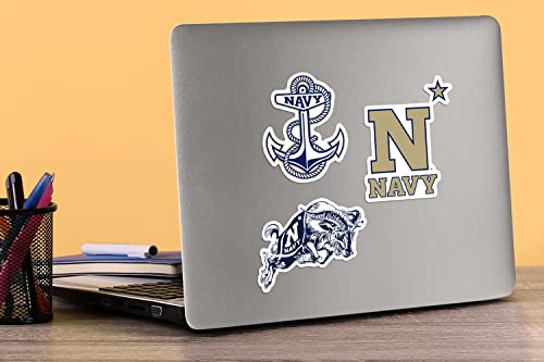 Image of US Naval Academy 7ct Vinyl Sticker Pack - Large Waterproof Decals for Laptops, Water Bottles, Tablets, Scrapbooks, Vehicles & More - Officially Licensed Navy Midshipmen Designs