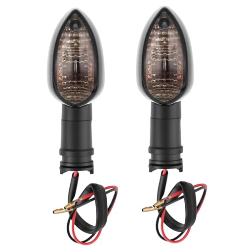 Baceyong intermitentes moto, 1 indicadores de motocicleta intermitentes de giro de motocicleta, luz ámbar LED, compatible con Yamaha FZ1 FZ6 FZ 25 FZ 03 FZ 07, lente ahumada