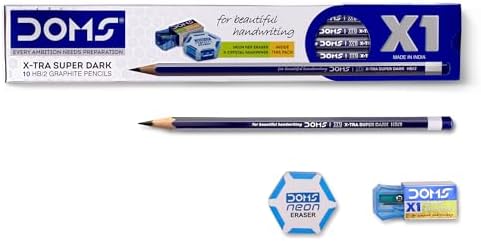 DOMS X1 Xtra Super Dark Pencils Box Pack|Hexagonal Shape For Easy ...