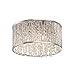 3-Light Polished Chrome and Crystal Flushmount