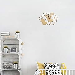 Cut Wood Honeycomb Hexagon Geometric Clock review image