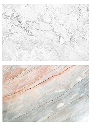 Fauxcreate (Pack of 1) Professional Grade Photography Flat Lay Backdrop Background Polypropylene Coated 300GSM Premium Paper - 56x88cm | Flatlay Tabletop Food Jewelery (Coloured Marble)