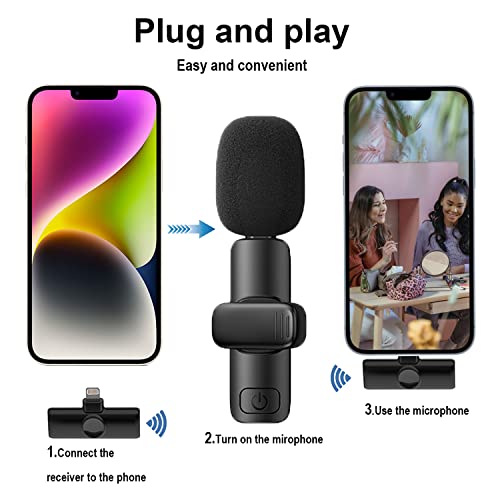 Frazily Lavalier Wireless Microphone For Iphone Ipad,Mini Clip On Microphone Mic For Video Recording - Pack Of 2 #TOP2