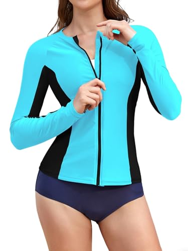 Haut de bain manches longues protection UV rashguard femme anti irritation