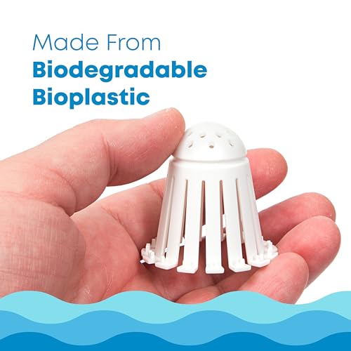 TubShroom Toss 21pk Disposable Bath Tub Drain Strainers - Hair Catcher Snare for Shower Bathtub to Prevent Clogged Drains, Traps Human and Pet Hair, One Year Supply (White) (White) by TubShroom - Used condition - CA$18.40
