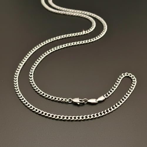 Image of THE MEN THING Chain for Men, Luxury Pure Titanium Steel Chain | Silver Stainless Steel Chain | Necklace Jewellery for Men & Boys