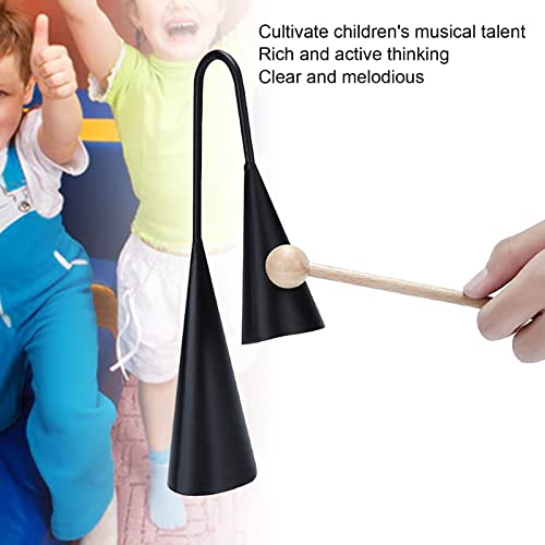 Spyminnpoo SPYMINNPOOD6UI1TSPBN Agogo Bell,Two Agogo Bell Black Metal Traditional Latin Agogo Percussion Instrument thumb #7