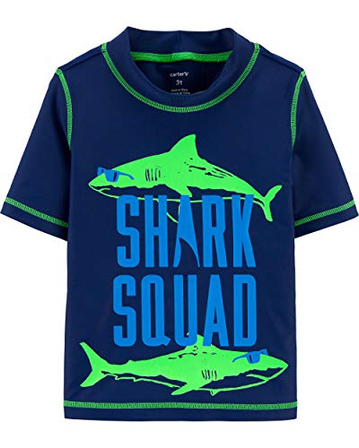 Carter's Free Combination Boys Rashguard and Swim Trunks (Shark Squad Rashguard, 18m)