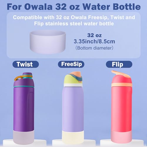 HEYSKAY 2PCS Silicone Boot for Owala Flask Water Bottle 32oz Anti-Slip Protective Sleeve for Owala Twist,FreeSip and Flip Stainless Steel Water Bottle BPA-Free Boot Bottom Base - Thumbnail 2