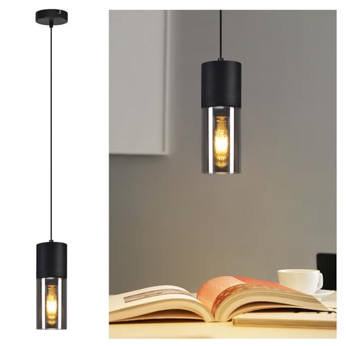 Lampe suspendue salon moderne avec douille E27 et finitions lustre noir cuisine