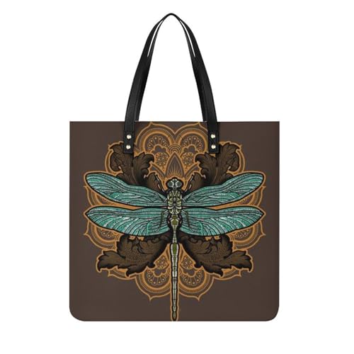 Sac shopping mandala libellule grand format pour voyage et quotidien