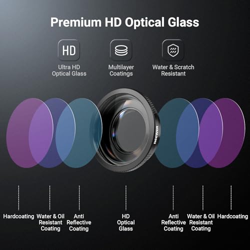 Image of NEEWER Wide Angle Lens Compatible with DJI Osmo Action 6 Only, 180 FOV Multicoated HD Optical Glass 3 Elements 3 Groups Screw On Action Camera Lens Photography Accessories, FL-B53
