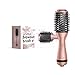 Adagio California Blowout Brush: 2-in-1 Hot Air Brush Styler and Dryer - Negative Ion Round Brush - Hair Dryer Brush with Straightener Function - Hair Styling Tools for Women… (3-inch, Rose Gold)
