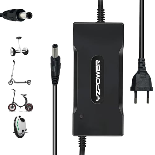 YZPOWER Cargador de patineta eléctrica de 54.6V 2A, Adecuado para Cargar baterías de Litio de 48V (Bicicleta eléctrica, Scooter eléctrico, Hoverboard, smartgyro) equipados con Conector DC5.5*.21 mm.