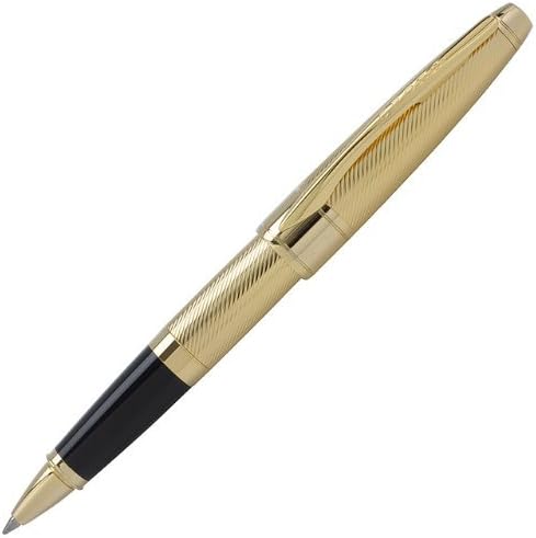 Cross Apogee Executive with Deep Diamond Cut Elegant Haberdashery Heavy 23 Karat Gold Barrel and Appointment Gel Ink Rollerball Pen