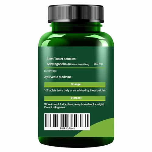 Jain Ashwagandha Tablets 850mg – 60 Count (Pack of 2) | Withania Somnifera Ayurvedic Supplement for Vitality & Balance | AYUSH Approved|No Preservatives